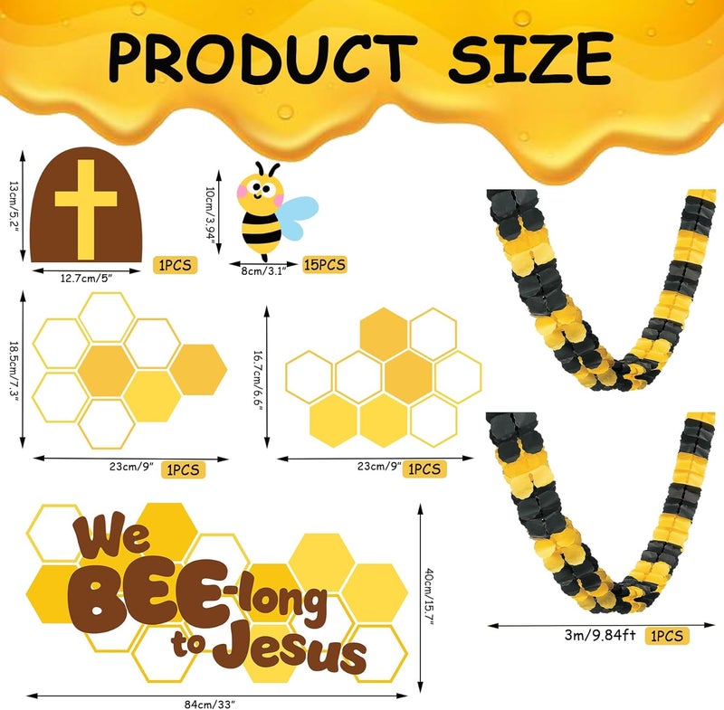 Know me We Bee-Long to Jesus Trunk or Treat Car Decorations Kit, Halloween Bumblebee Trunk or Treat Decorations for SUV Car Archway Garage Door Party Decorations - Image 2